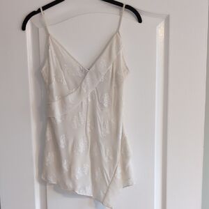 Theory Ivory White Coastal Silk Sleeveless Top